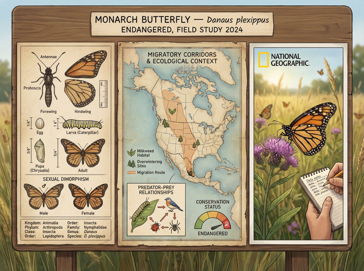 Field Researcher's Documentation Board with Scientific Illustration
