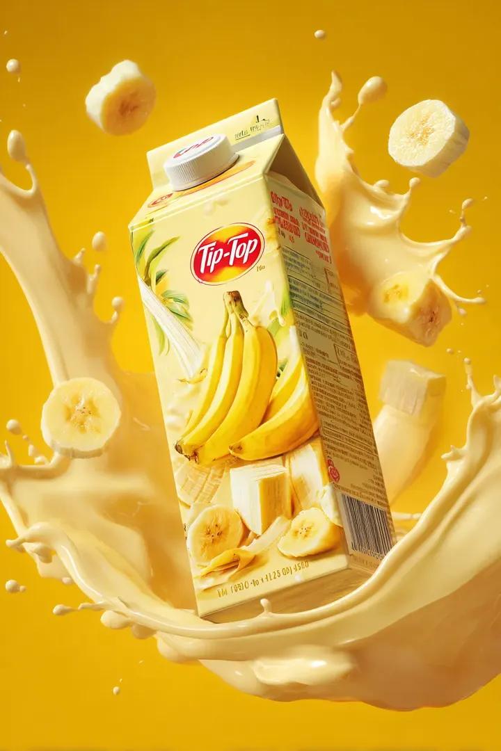 Branded Juice Box Mock-up with Swirling Fruit Elements