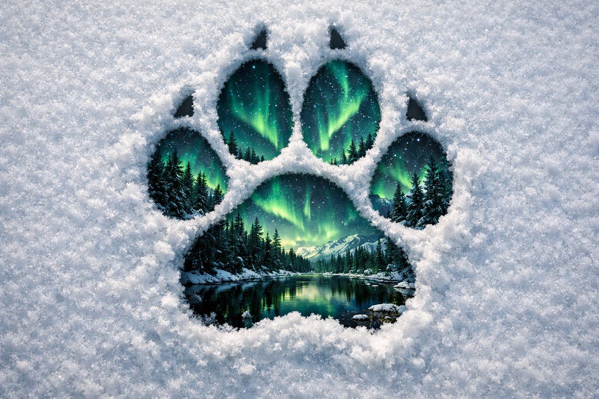 Surreal Animal Pawprint Worlds in Snow