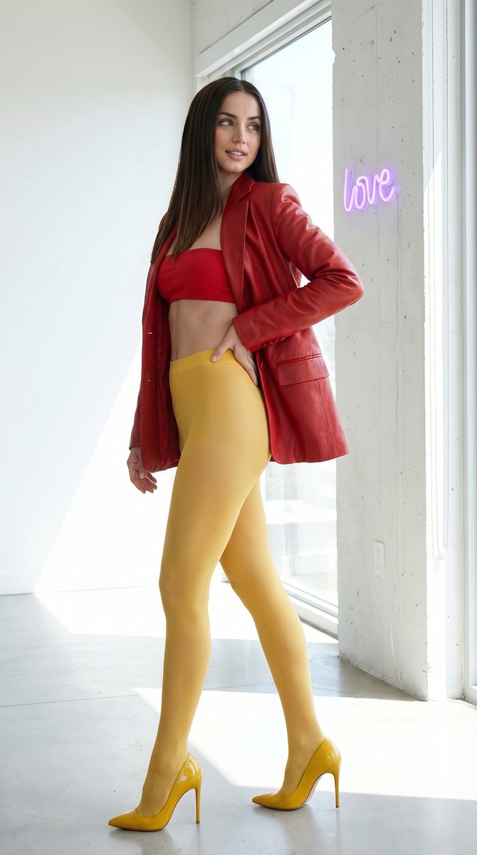 Glamorous Full-Body Portrait of a Celebrity in Modern Style