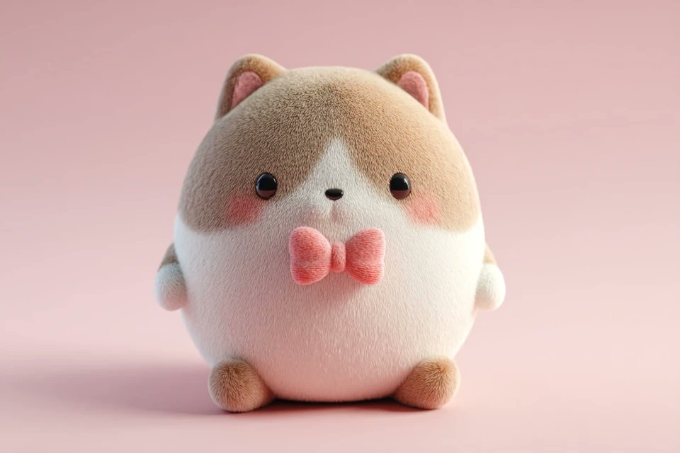 Soft Plush 3D Render with Adorable Collectible Feel