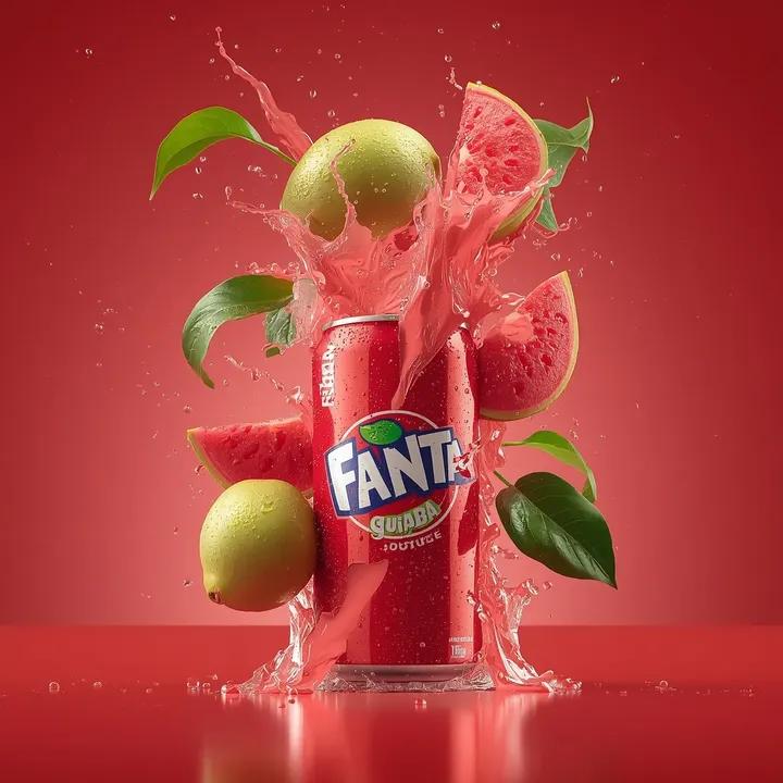 Split Red Aluminum Soda Can with Pink Guava