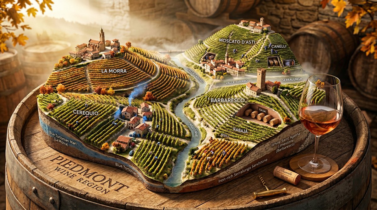 Wine Region Appellation Map Diorama on Barrel Head