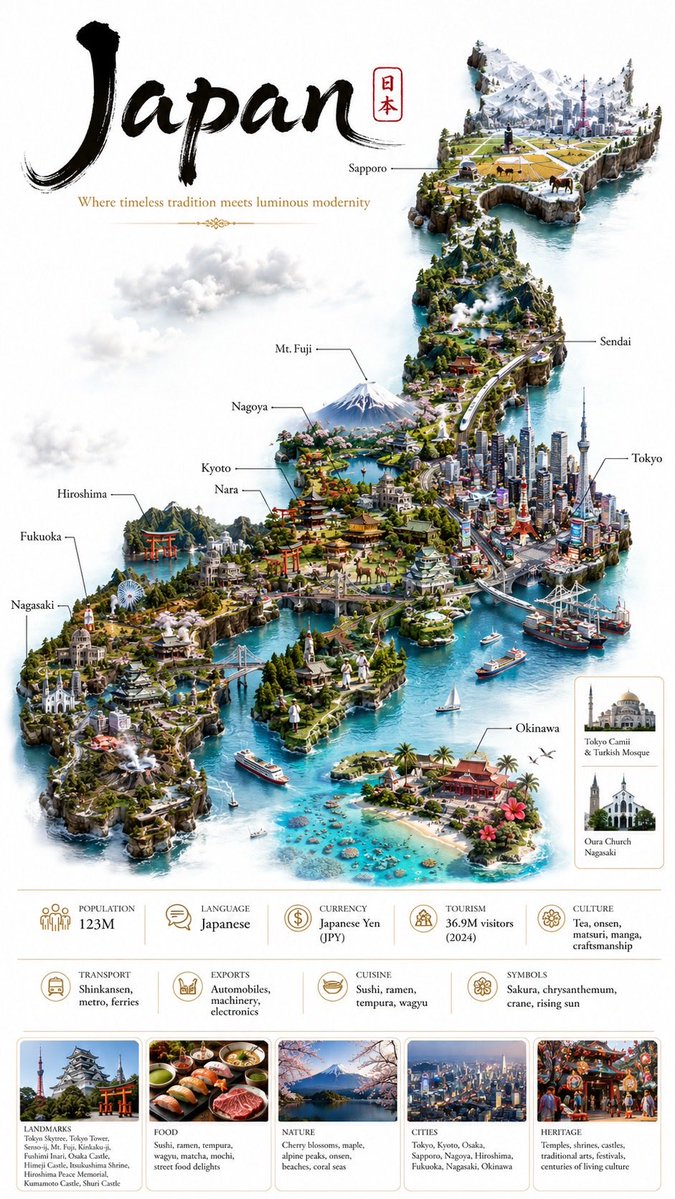 Layered Papercraft Travel Poster