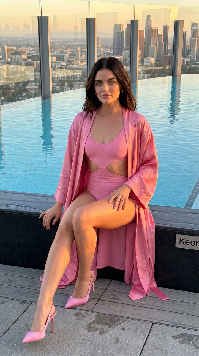 Pink Patent Leather Poolside Fashion Editorial