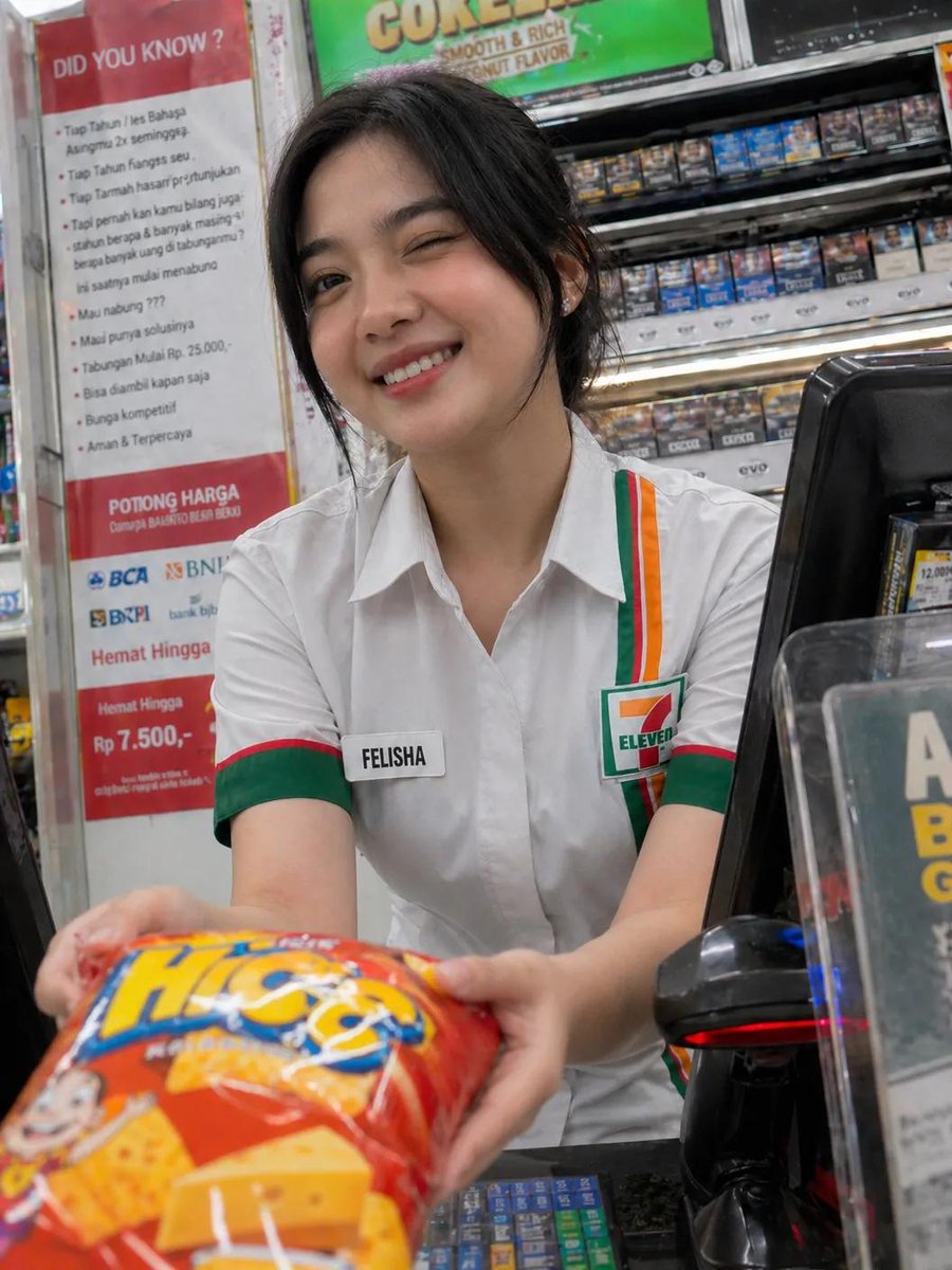 Photorealistic Candid Shot of a Convenience Store Cashier