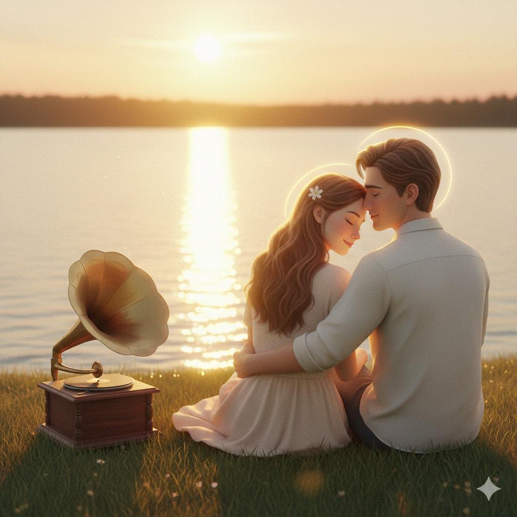 Pixar/Disney 3D Portrait of Couple Picnicking