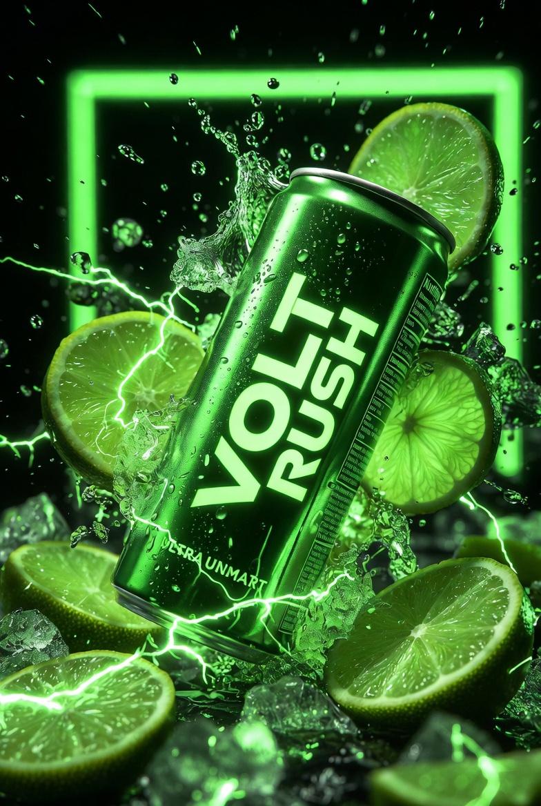 Ultra-cinematic Neon Energy Drink Product Photography