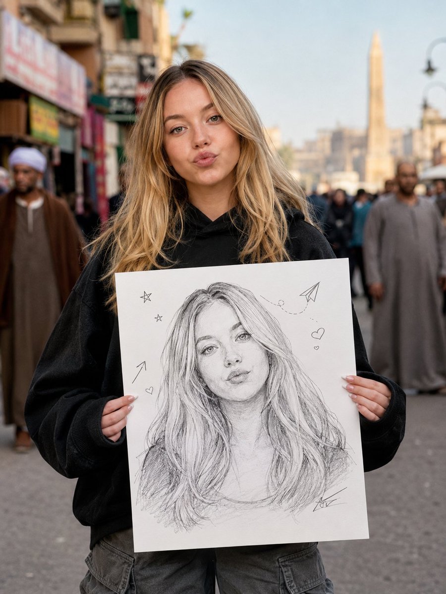 Sketch Poster Street Portrait