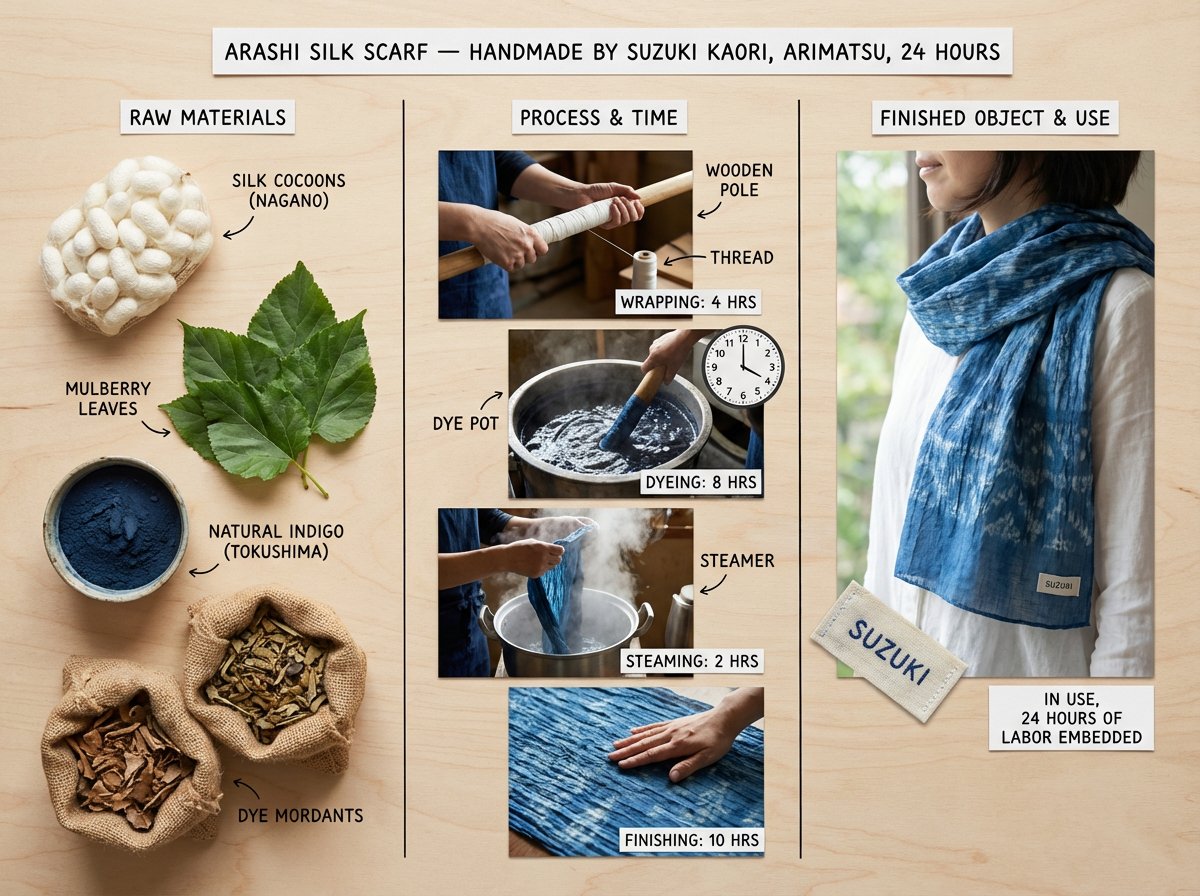 Artisan's Craft Process Board with Raw Materials