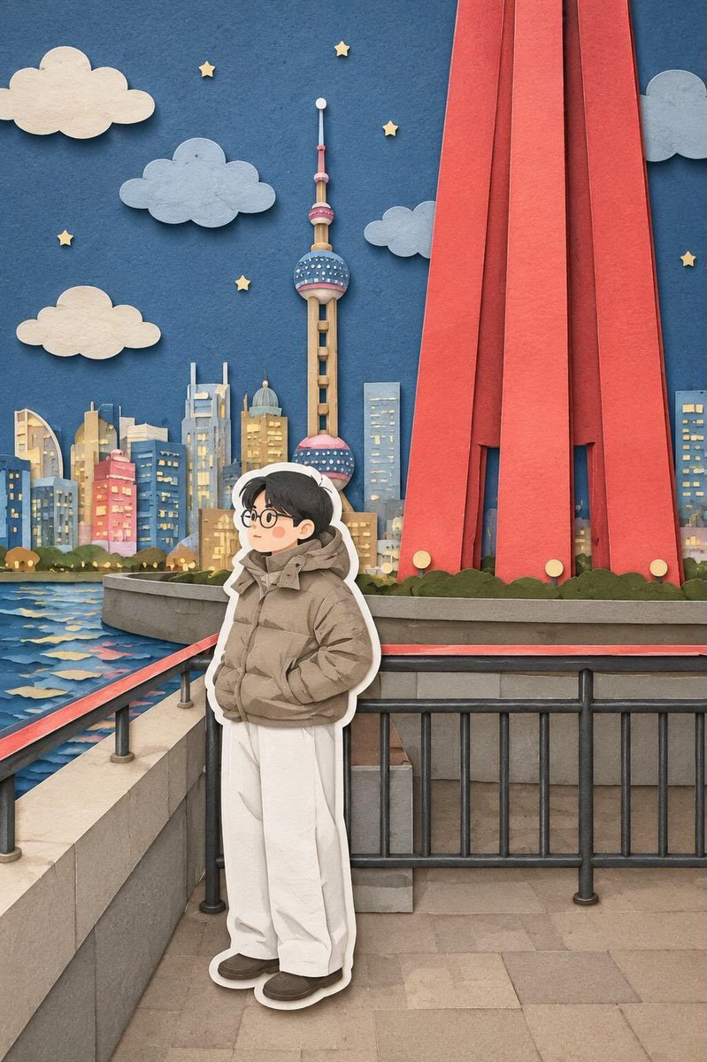 Layered Papercraft Travel Poster