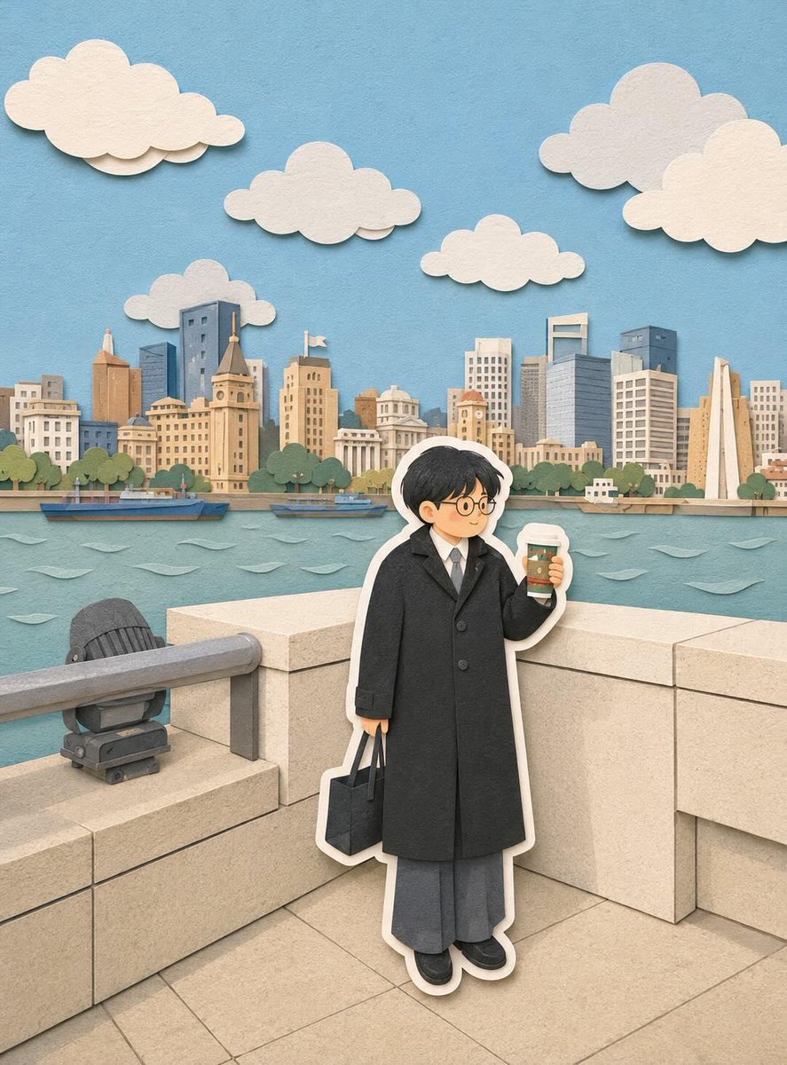 Layered Papercraft Travel Poster