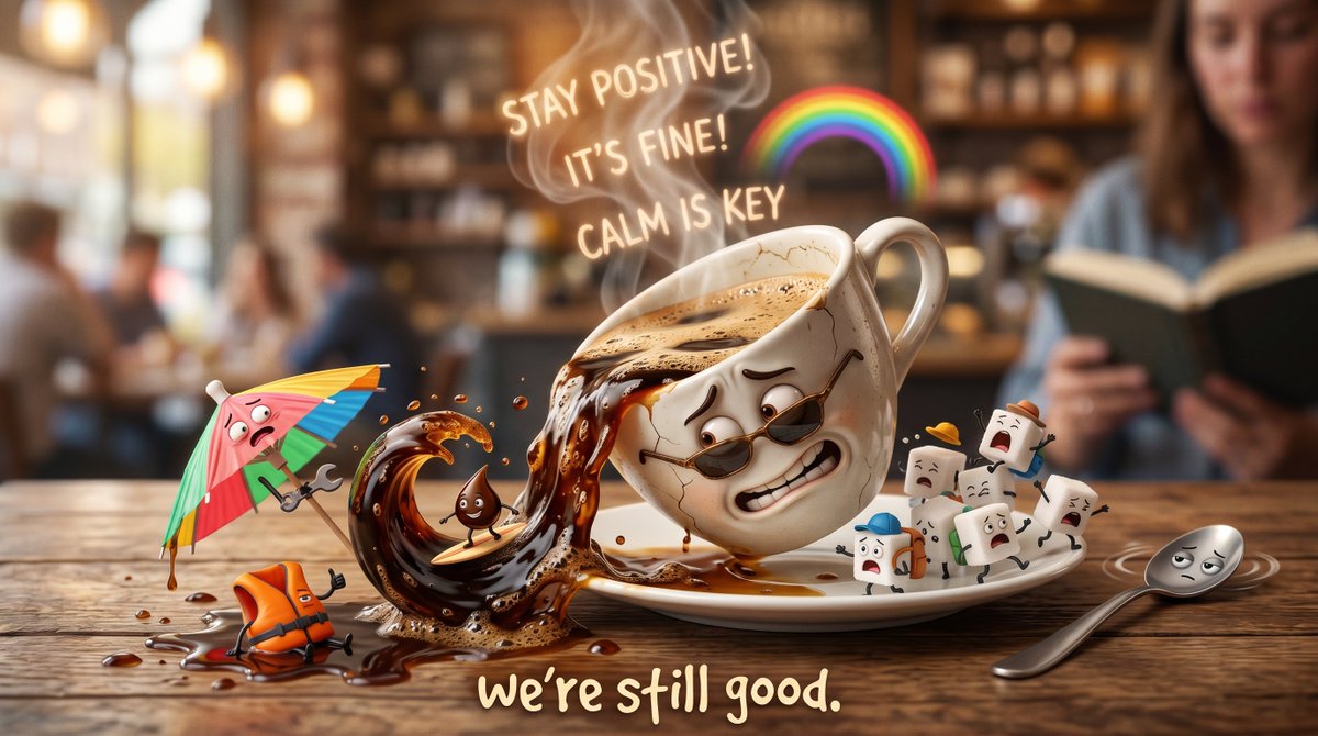 Pixar-style Anthropomorphic Spill Scene