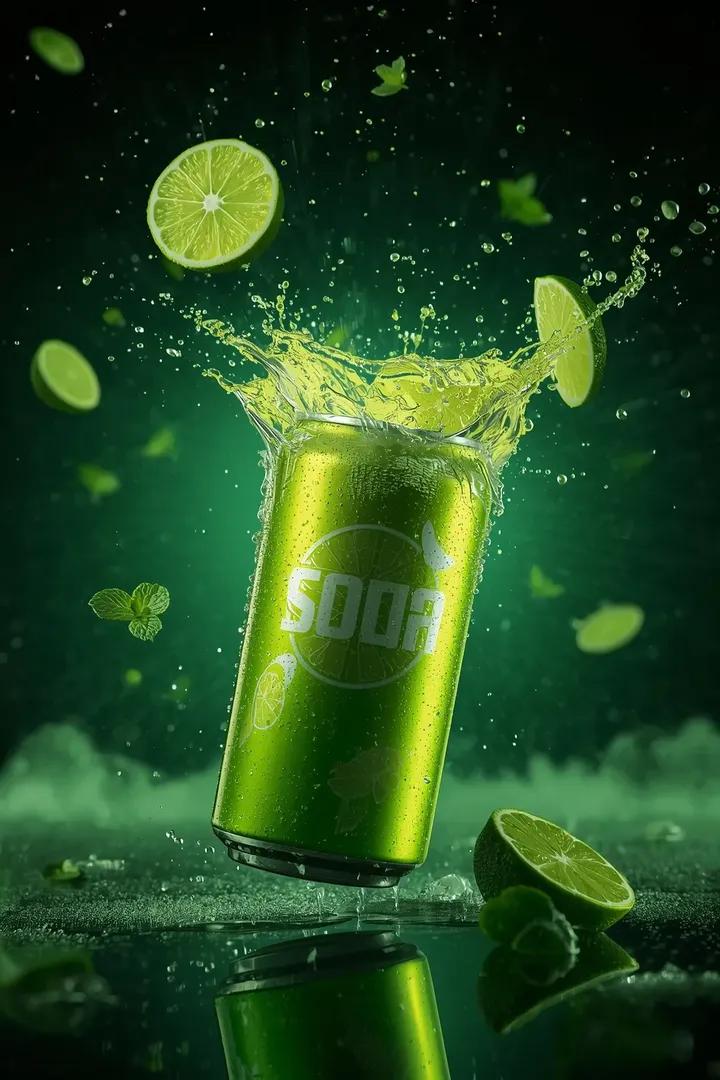 Ultra-cinematic Beverage Ad Shot of Soda Can