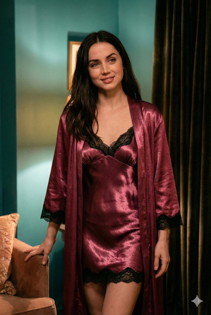 Ana de Armas in Night Suit, Photorealistic