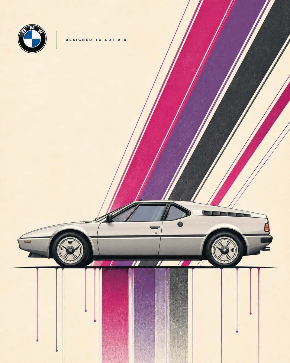 Ultra-Clean Automotive Poster Design Featuring A Car, Perfect Side Profile