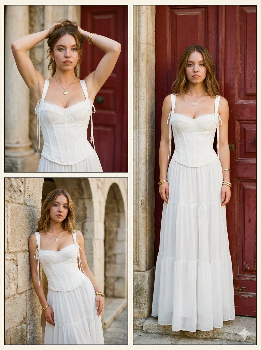 High-Fashion Architectural Editorial of Sydney Sweeney