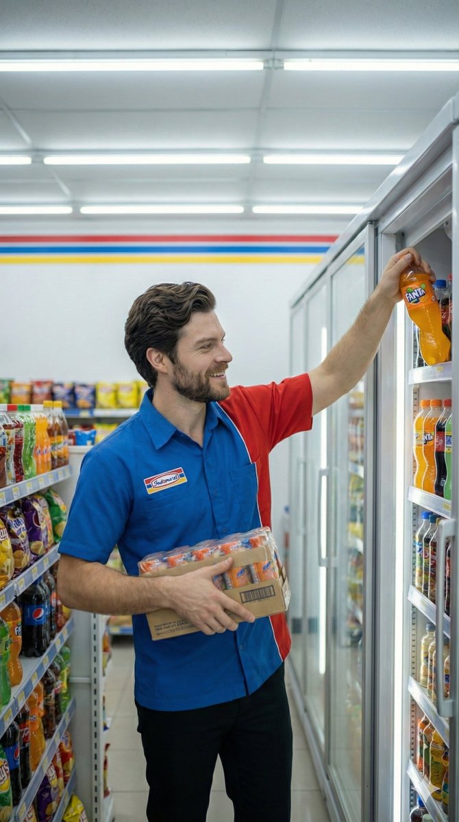 Photorealistic Convenience Store Clerk Portrait