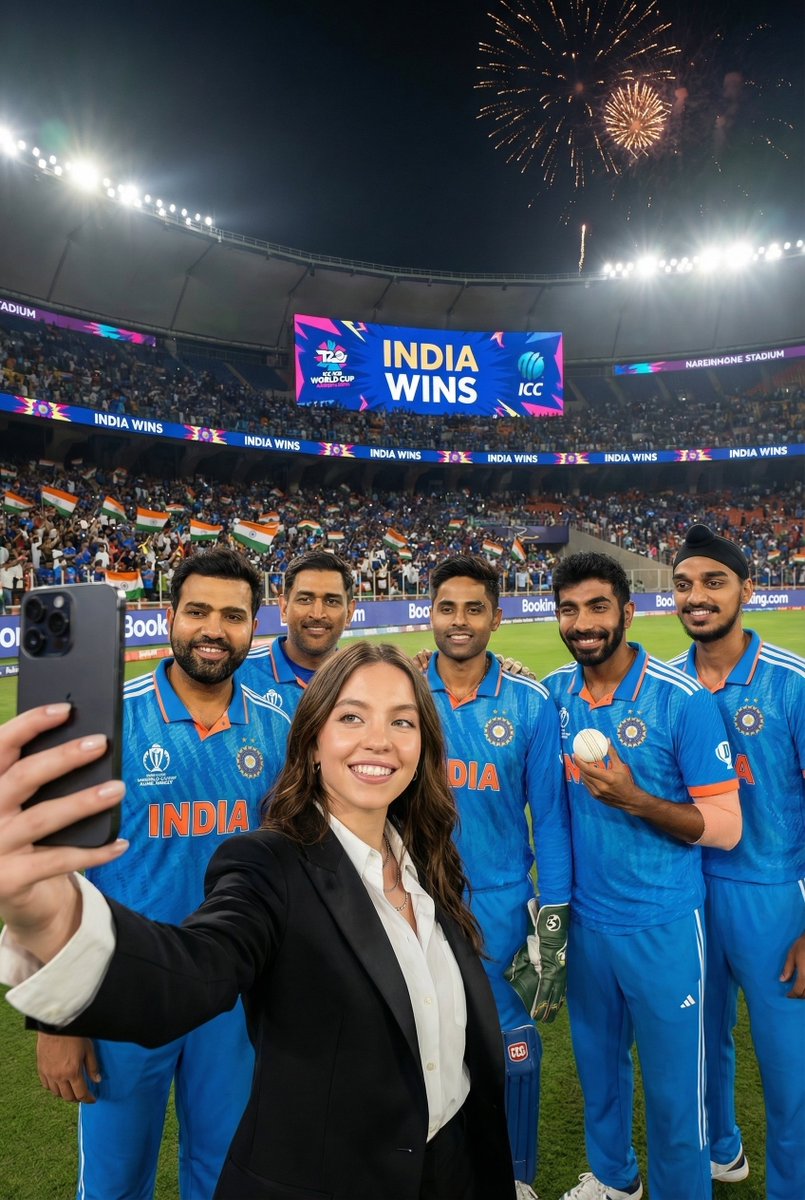 Ultra-realistic Cricket Celebration Selfie at Stadium