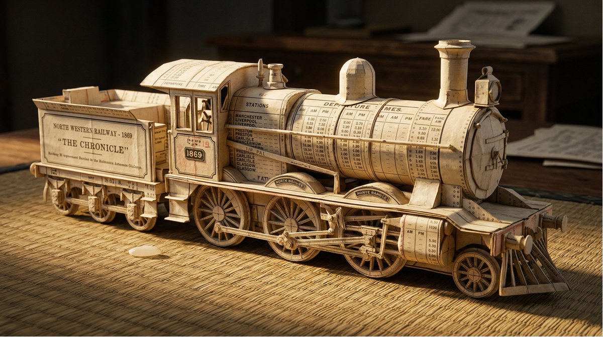 Origami Machine from Marked Paper, Hyper-Detailed Product Photo