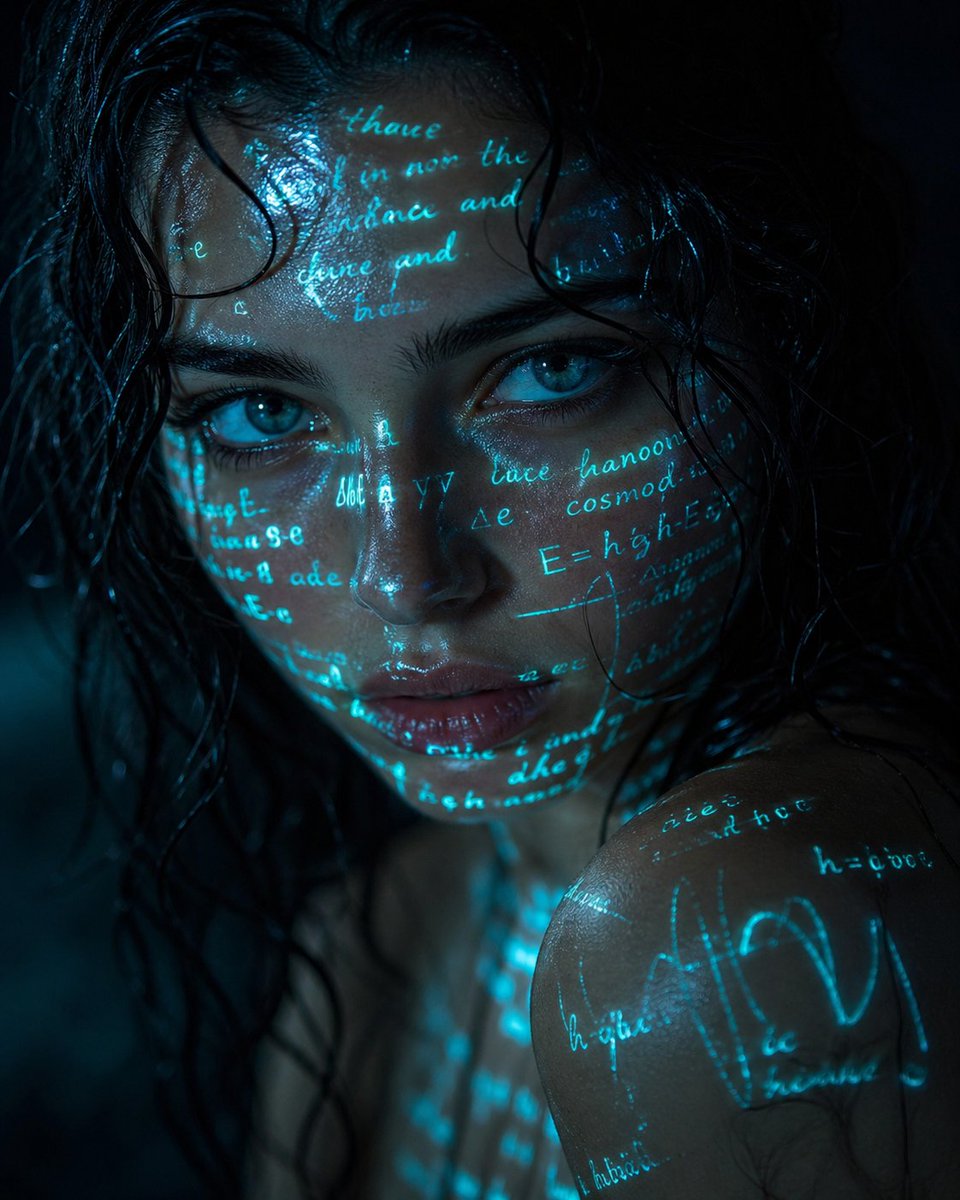 Cinematic Cyber-Poetry Portrait with Glowing Text