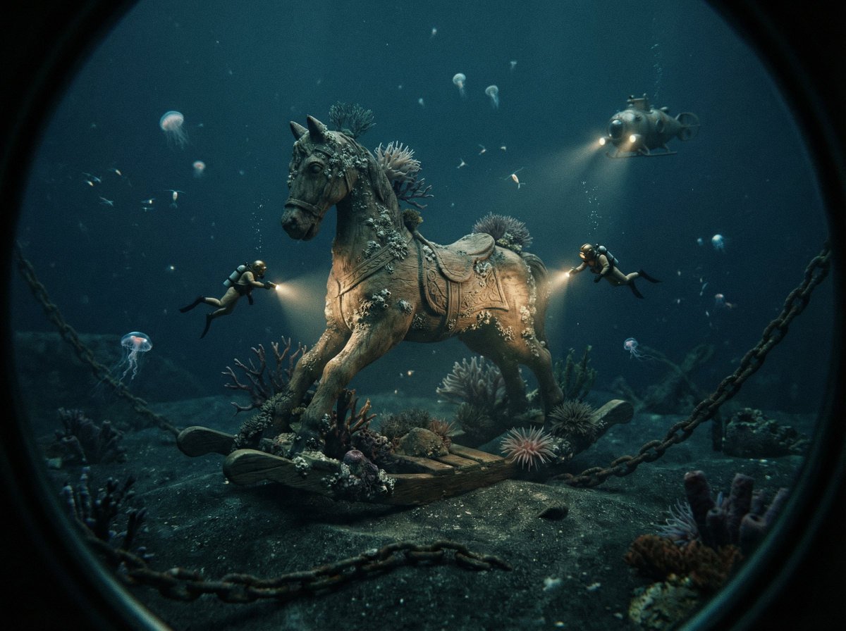 Sunken Artifact Exploration with Bioluminescent Creatures