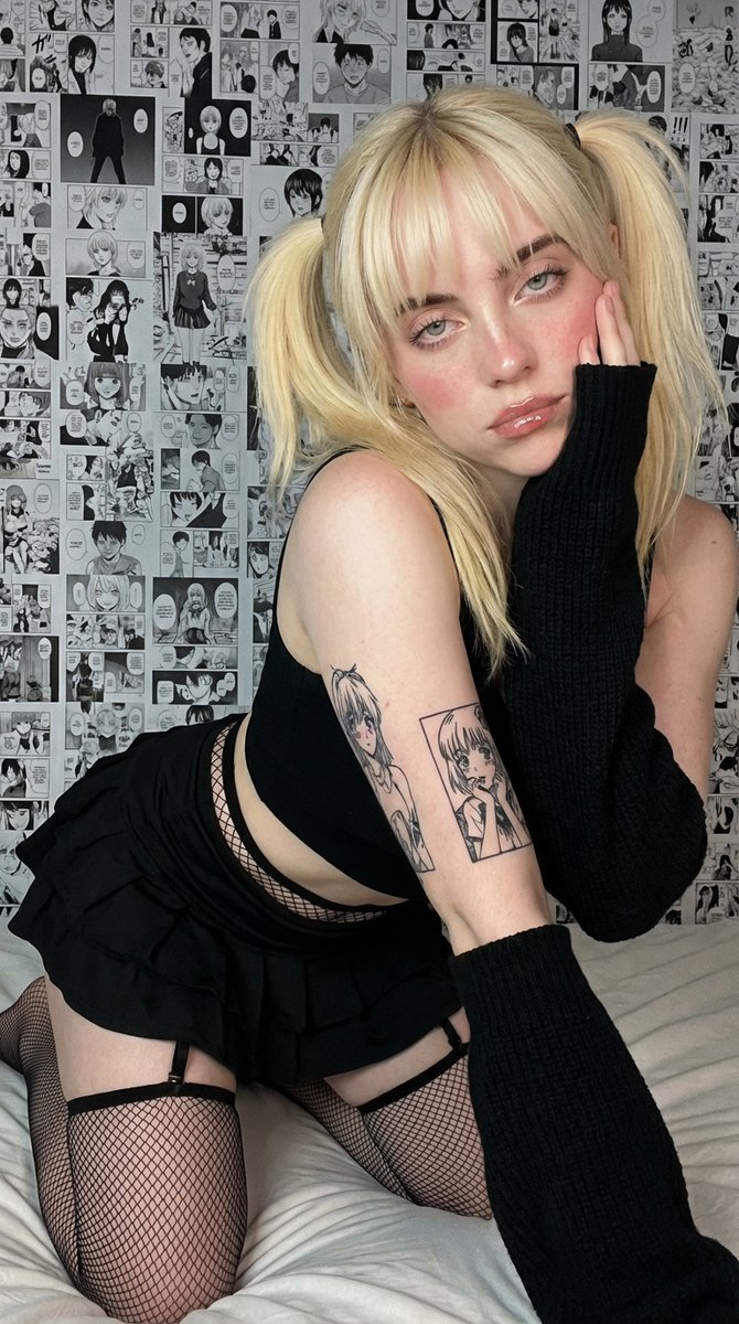 E-Girl Portrait with Manga Wall Background