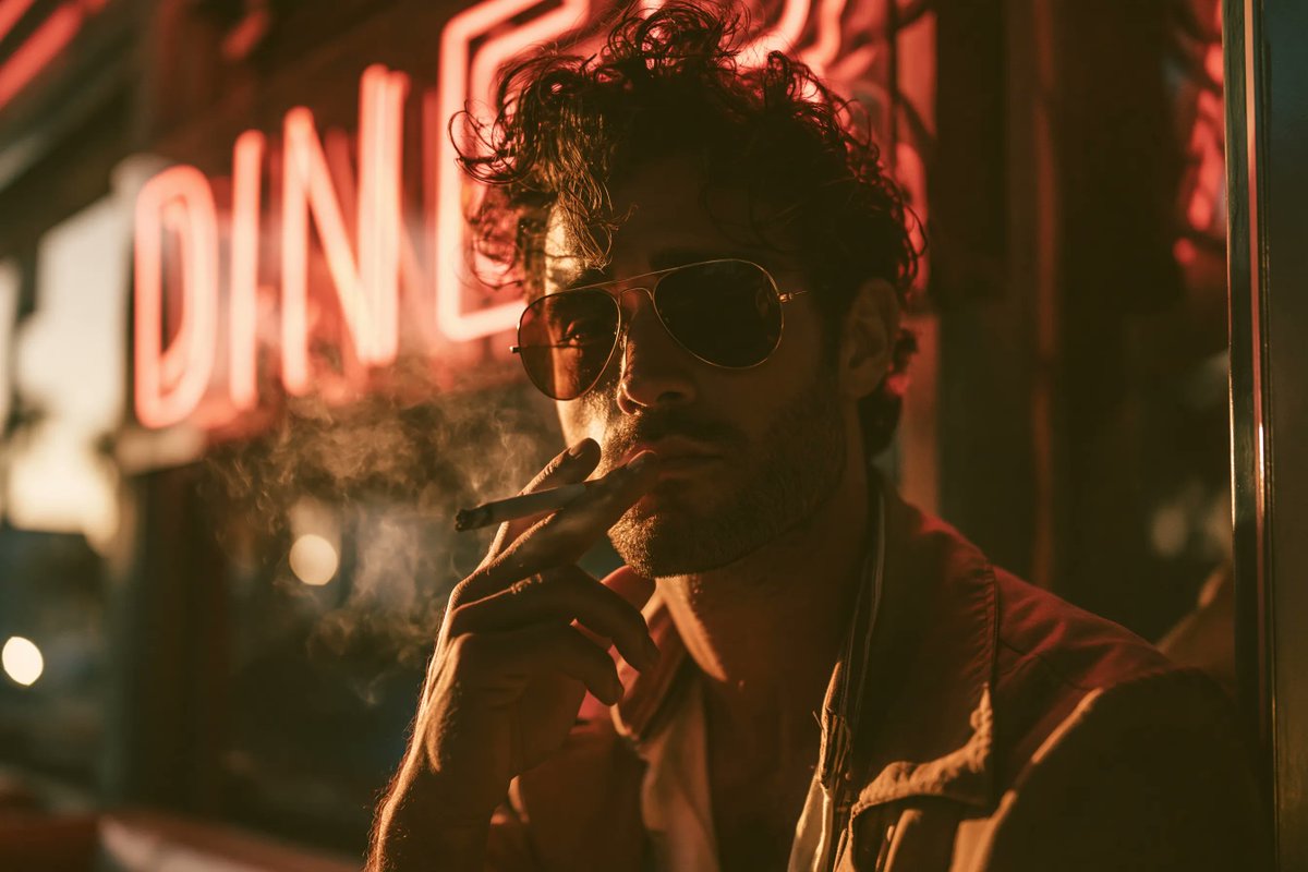 Nostalgic 1970s Cinematic Film Portrait