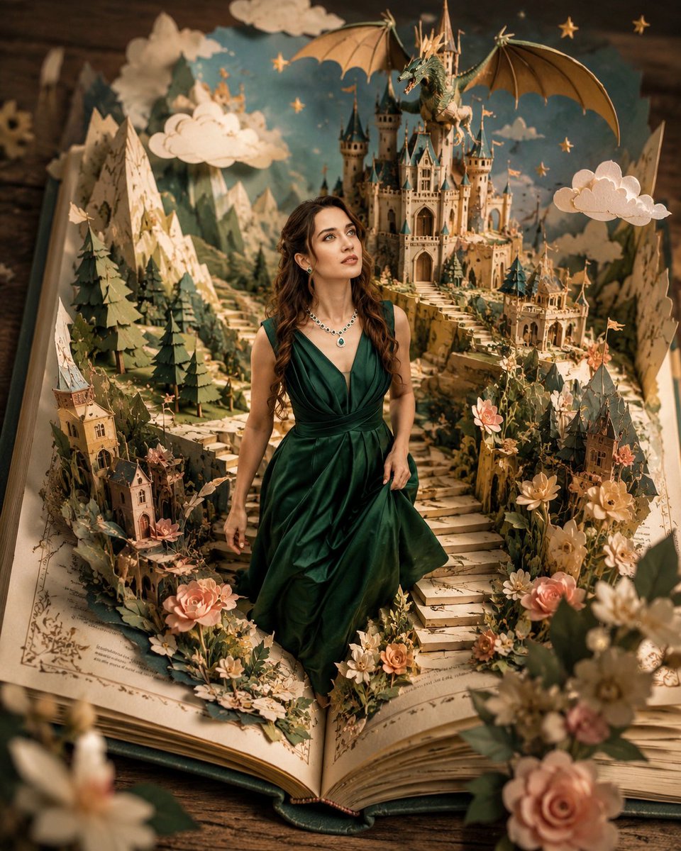 Cinematic Popup Fairytale with Real Human Protagonist
