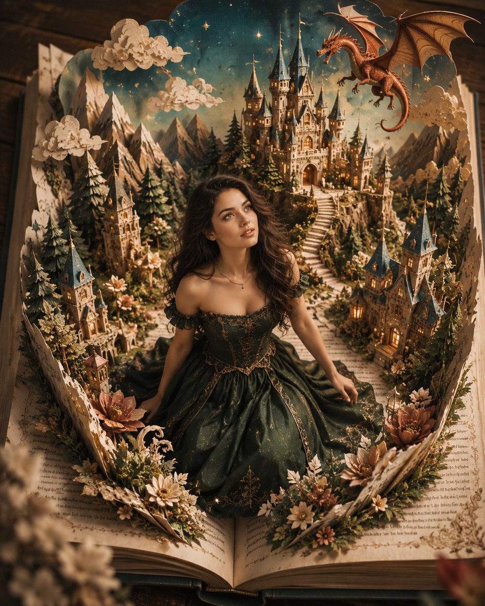 Cinematic Popup Fairytale with Real Human Protagonist