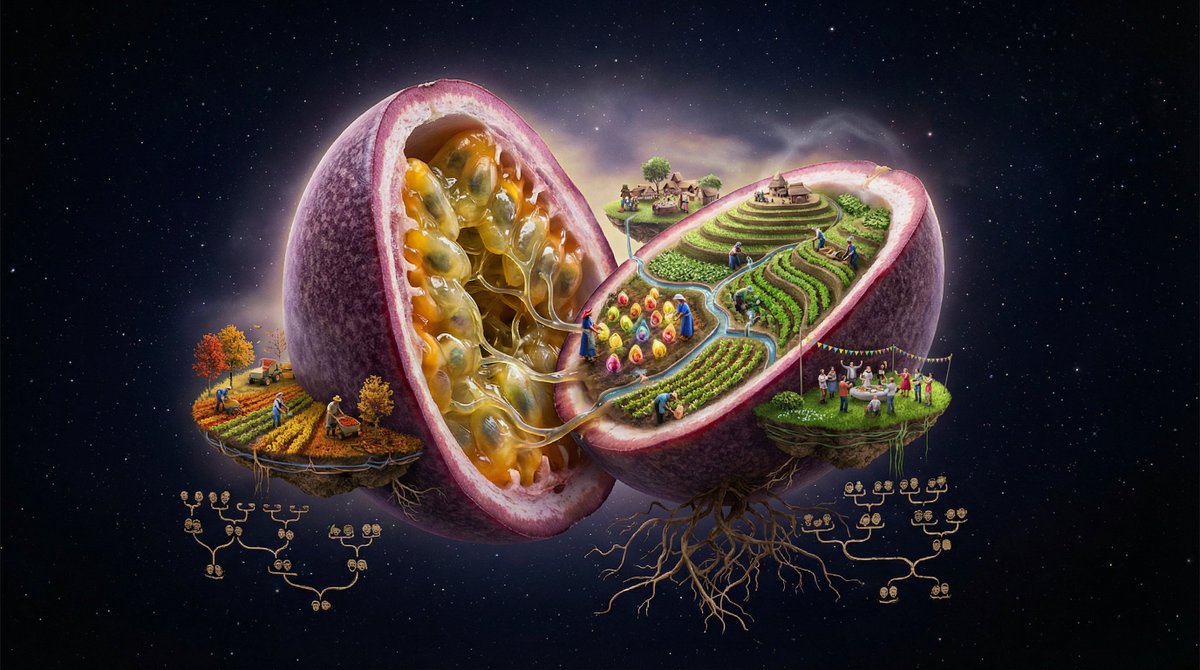 Agricultural Civilization Inside a Sliced Fruit