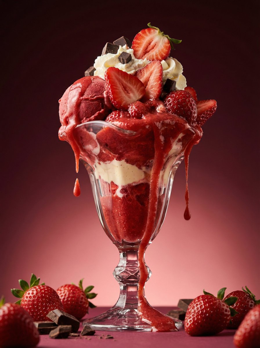 Hyper-realistic Ice Cream Sundae Dessert Poster