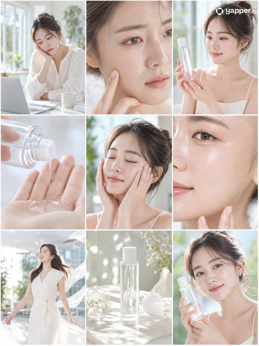 Skincare Commercial Storyboard: Transformation from Dull to Glowing